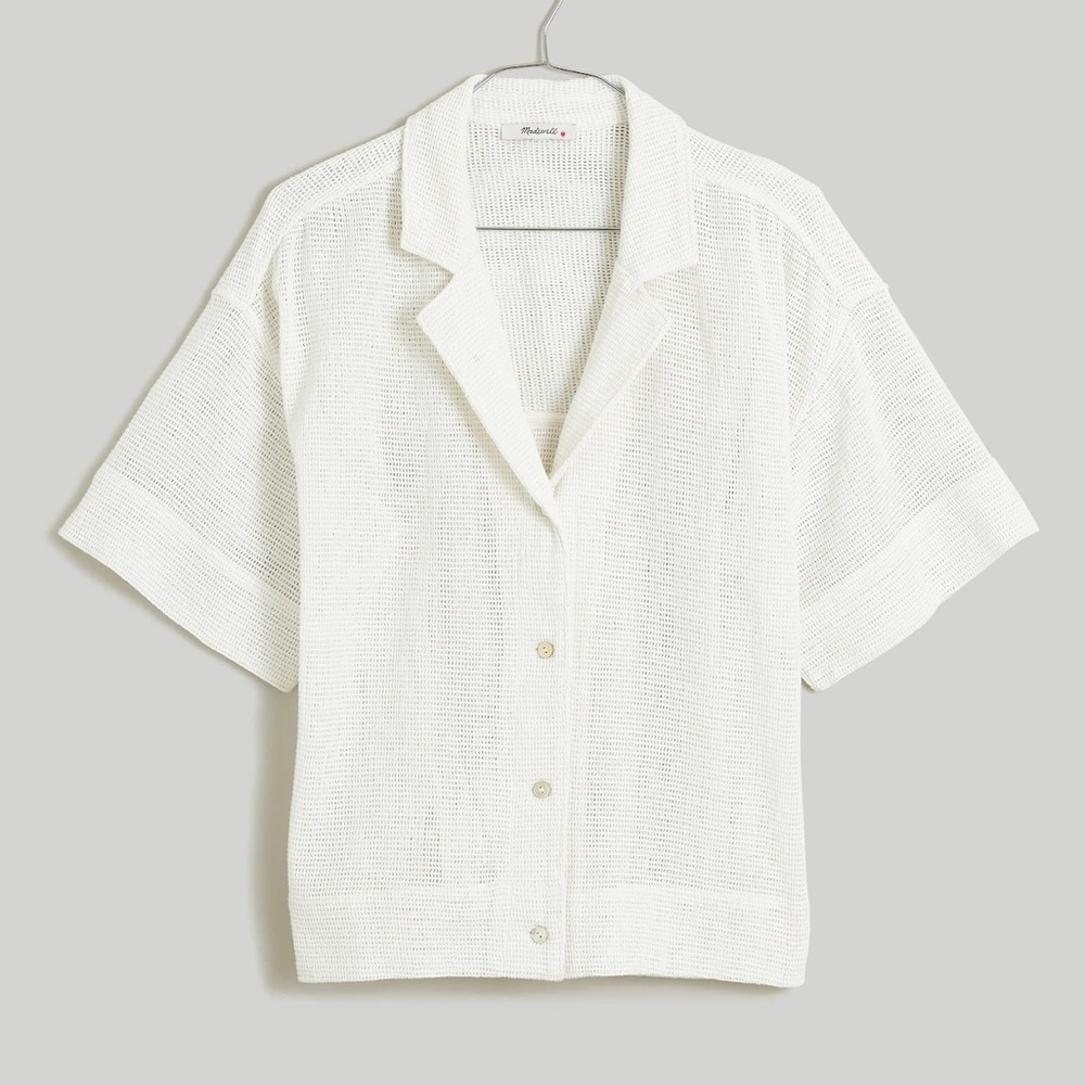 Madewell Cotton Mesh Camp Shirt - size small - NWT